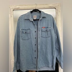 Vintage 90s denim button up shirt!